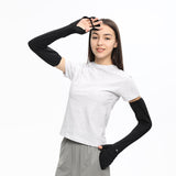 US Stock Women's Long Arm Sleeves Gloves Half-finger Mitten UPF 50+