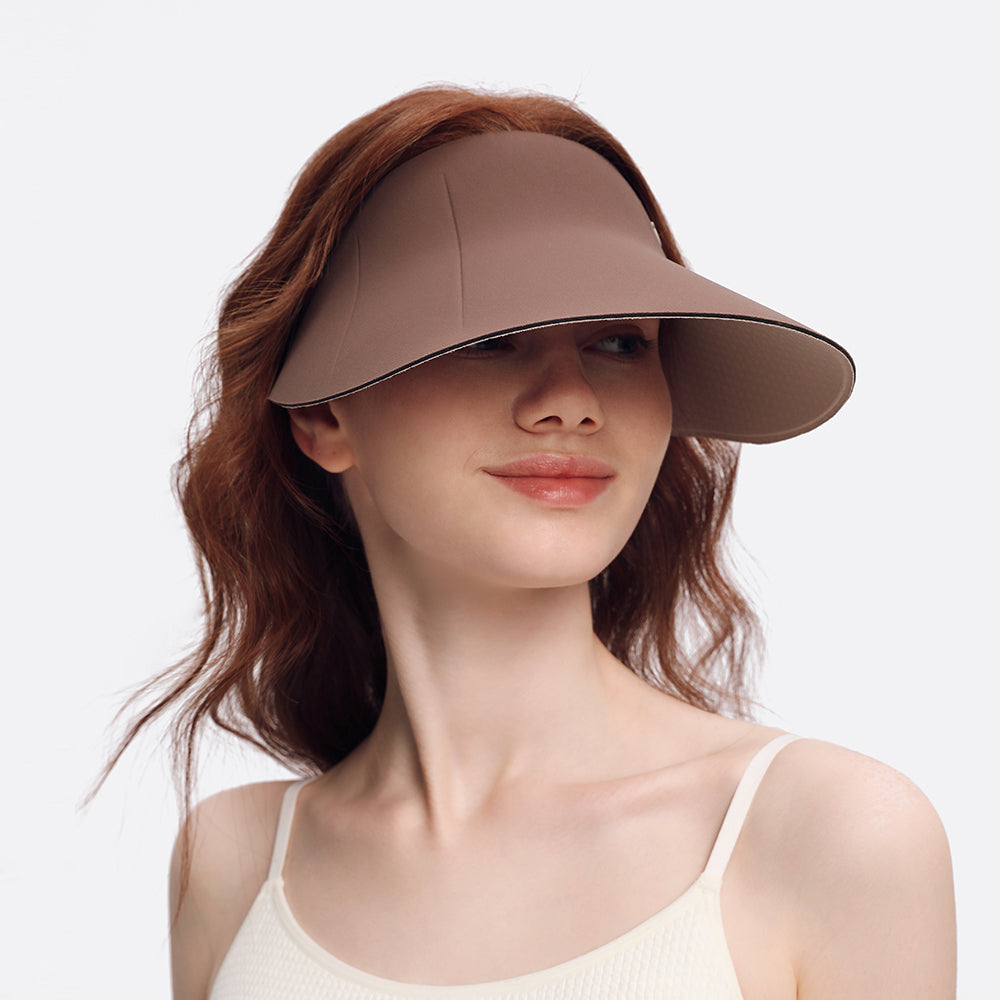US Stock Women's Visor Cap Dual-Sided Roll-up Foldable Sun Hat UPF 50+