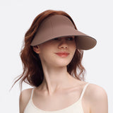US Stock Women's Visor Cap Dual-Sided Roll-up Foldable Sun Hat UPF 50+