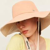US Stock Women's Sun Hat Large Brim Bucket Hat with Removable Belt