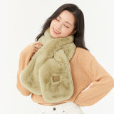 Faux Rabbit Fur Scarf for Women Winter Warm Scarves Faux Plush Fur Scarf
