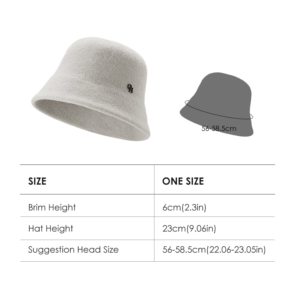 OHSUNNY Classic Wool Bucket Hats Warm Artist Fisherman Cap