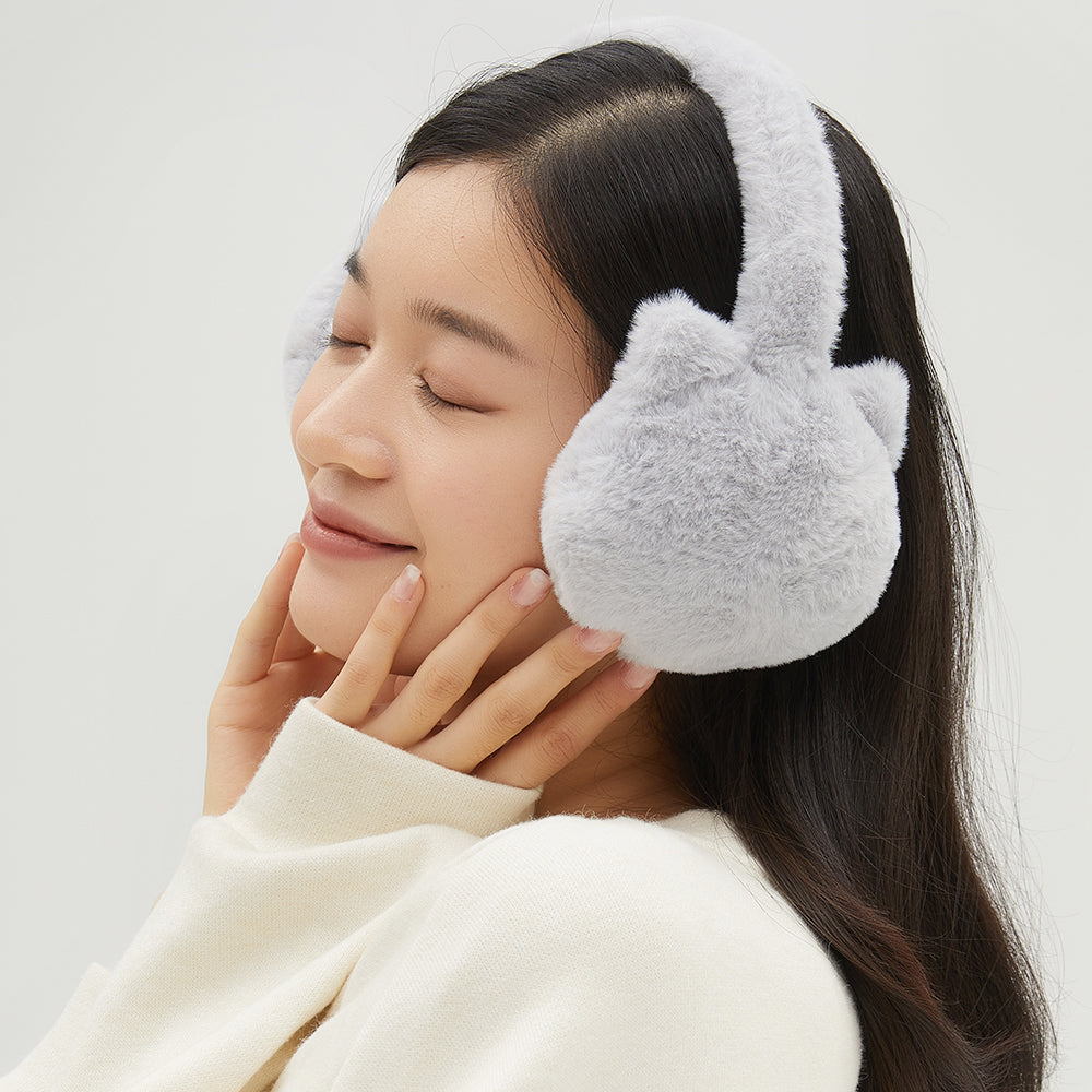 Ear Muffs Faux Fleece Warm Earmuffs Plush Warmers Ear Covers Foldable Headband
