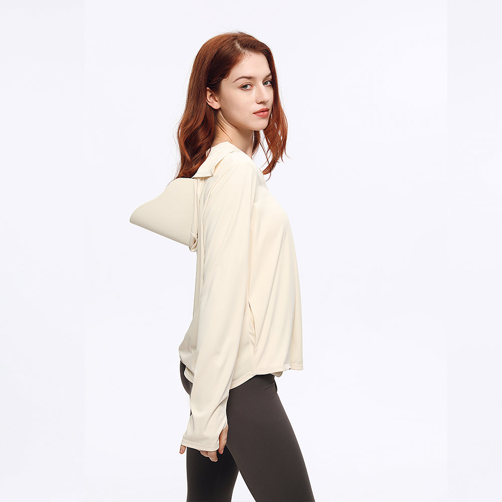 Women's Sun Protection Hoodie Jacket UPF50+ Long Sleeve Cloak Coats Tops