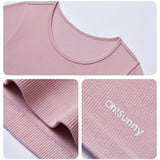 Women's Seamless Workout Shirts Crew Neck Crop Tank Tops UPF 50+