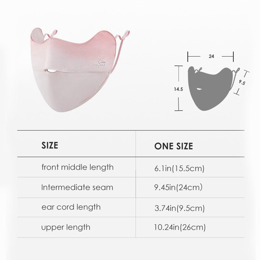 US Stock Women's Sun Protection Face Mask Nose Opening Blusher Sunscreen Breathable Face Cover