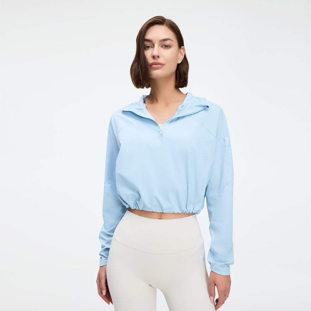 Women's Quick Dry Cropped Hoodie Sun Protection Jacket UPF50+