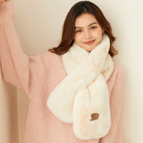 Faux Rabbit Fur Scarf for Women Winter Warm Scarves Faux Plush Fur Scarf