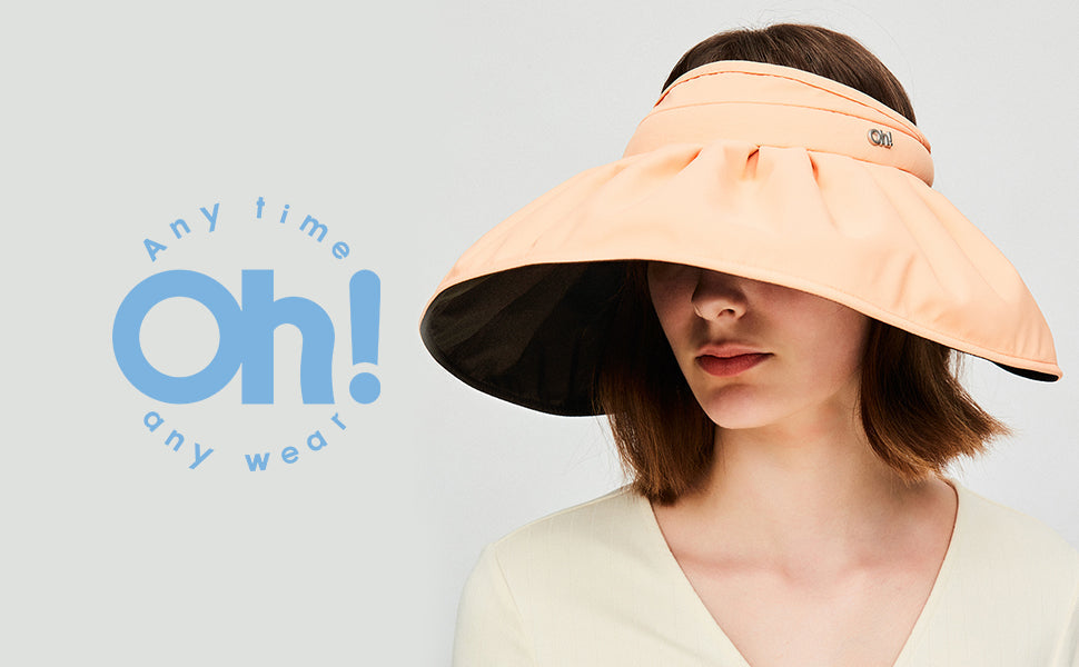 US Stock Large Brim Foldable Sun Visor for Women UPF50+ UV Protection Shell Caps