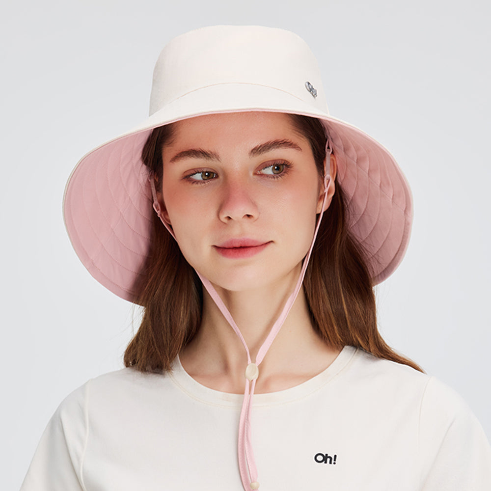 US Stock Women's Bucket Hat Wide Brim Sun Protection UPF50+ Waterproof Reversible Cap