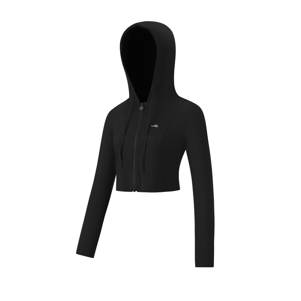 US Stock Women's Cropped Jacket UPF 50+ Long Sleeve Coat Tops