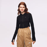 US Stock Women's Cropped Jacket UPF 50+ Long Sleeve Coat Tops