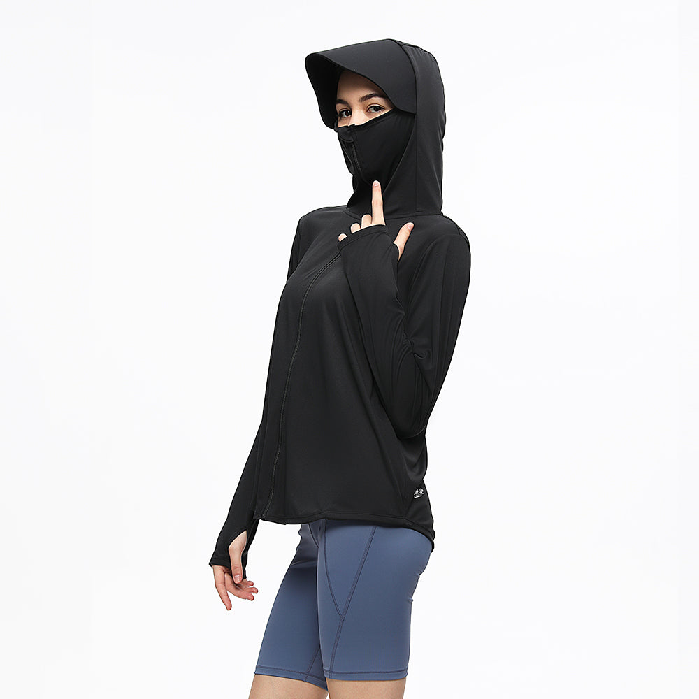 Women's Sun Protection Hoodie Jacket UPF50+ Long Sleeve Cloak Coats Tops