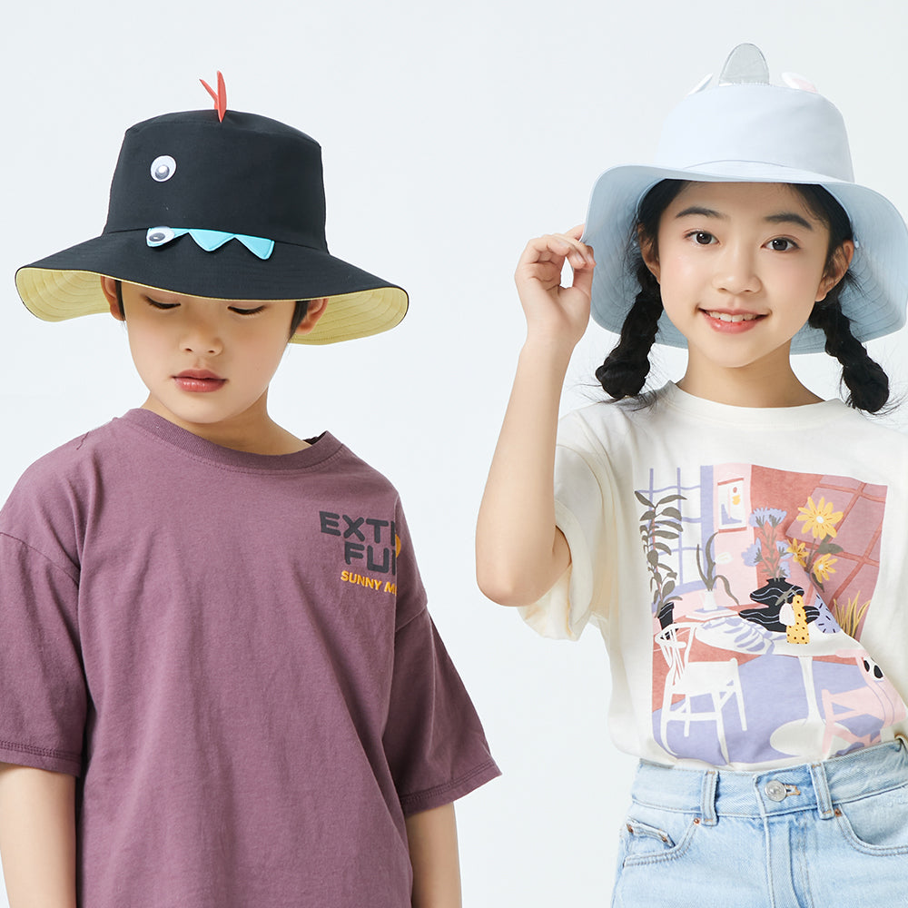 Kid's UV Protection Bucket Hat UPF 50+ Wide Brim Sun Caps for Boys Girls