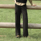 Women's High Waisted Cargo Pants Wide Leg Casual Trousers for Winter Fall