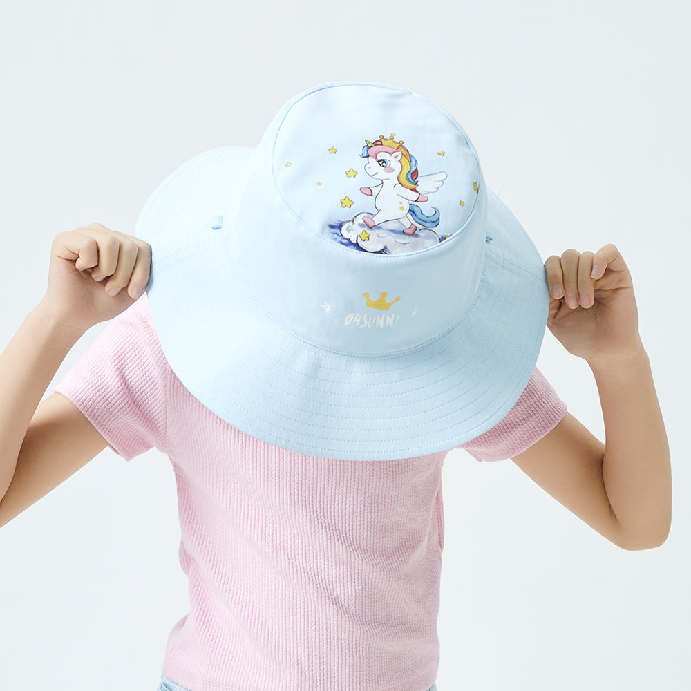 Kid's UV Protection Bucket Hat UPF 50+ Wide Brim Sun Caps for Boys Girls