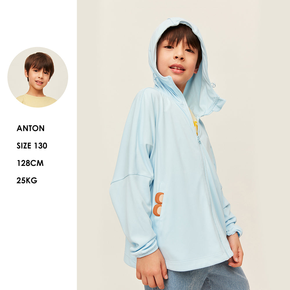 Kid's Sun Protection Jackets with Pockets UPF 50+ Hoodie for Aged 4-10 Boys Girls