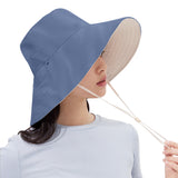 Women's Reversible Bucket Hat Wide Brim Sun Cap UPF50+ Waterproof