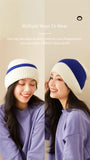US Stock Women's Winter Contract Color Heated Knit Hat