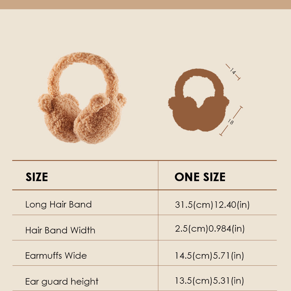 Ear Muffs Faux Fleece Warm Earmuffs Plush Warmers Ear Covers Foldable Headband