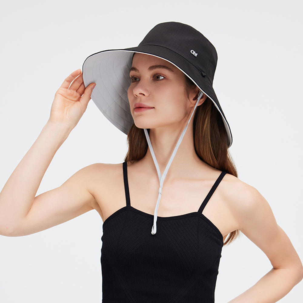 US Stock Women's Bucket Hat Wide Brim Sun Protection UPF50+ Waterproof Reversible Cap