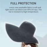 US Stock Women's Fairlady Large Brim Straw Hat Reversible Cap UPF 50+