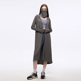Women's Sun Protective Hoodie with Face Mask UPF50+ Extended Long Cover Up Full Zip Up Dress