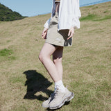 Dual-Use Cargo Skirts Long/Short Casual Loose Skirt with Cargo Pockets