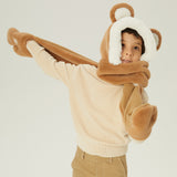Kid's 3-in-1 Multi-Functional Scarves Warm Hoodie Hat/Scarf/Mittens Set