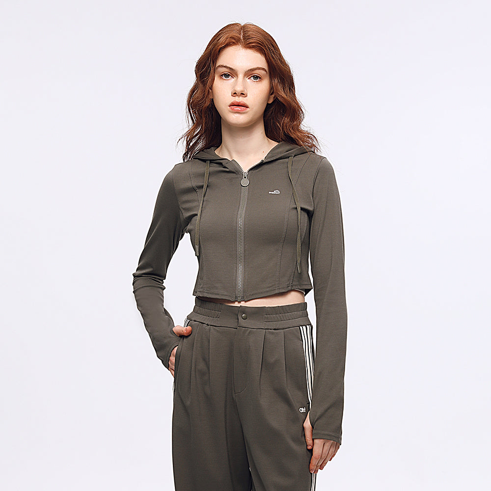 US Stock Women's Cropped Jacket UPF 50+ Long Sleeve Coat Tops