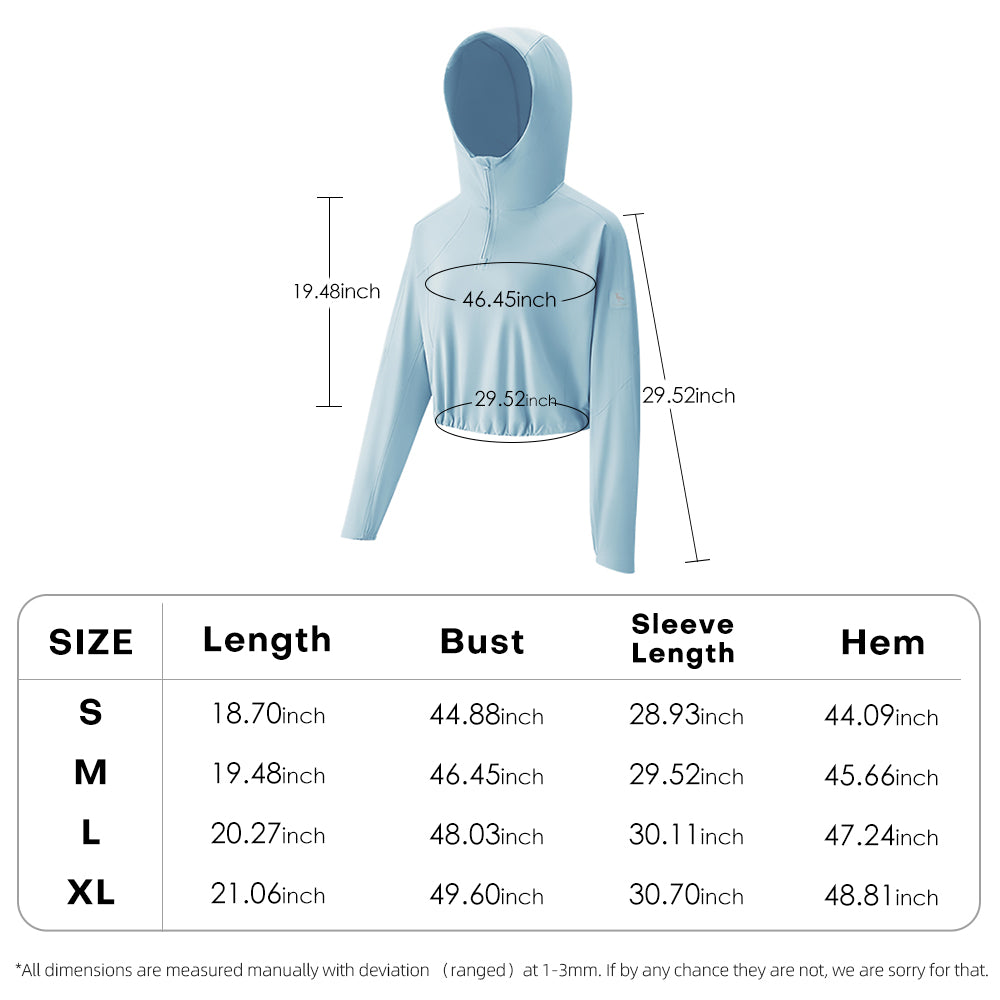 Women's Quick Dry Cropped Hoodie Sun Protection Jacket UPF50+