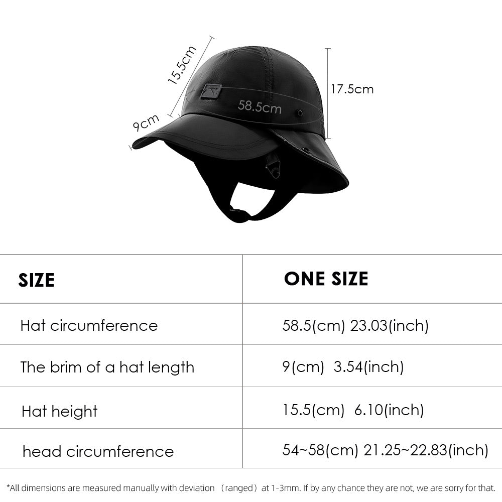 Surf Bucket Hat UPF 50+ UV Protection Sun Hat with Chin Strap for Surfing Water-Sports