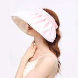 US Stock Women's Sun Visor Hat Wide Brim UPF 50+ UV Protection Summer Cap