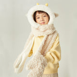 Kid's 3-in-1 Multi-Functional Scarves Warm Hoodie Hat/Scarf/Mittens Set