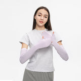 US Stock Women's Long Arm Sleeves Gloves Half-finger Mitten UPF 50+