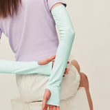 Unisex Sun Protection Arm Sleeves with Half Finger Mittens UPF 50+ Quick Dry Cooling Gloves