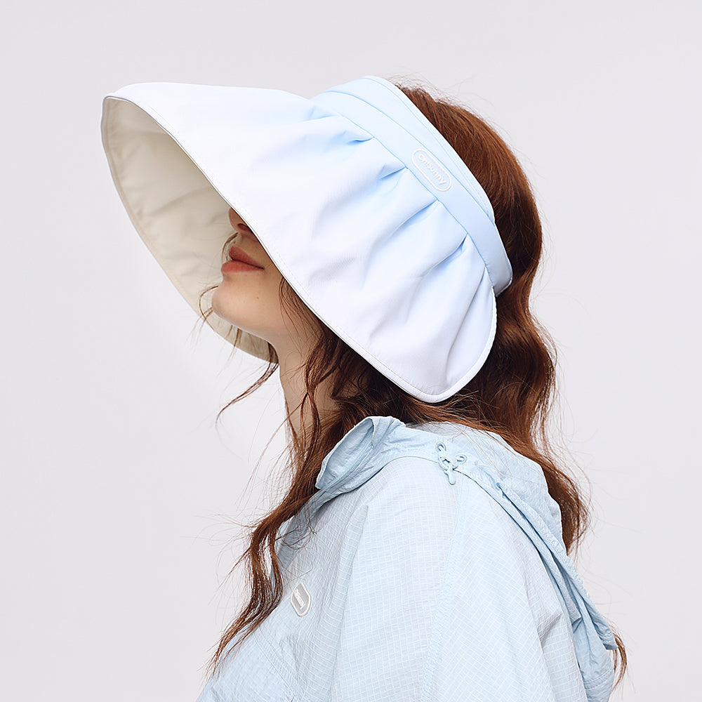 US Stock Women's Sun Visor Hat Wide Brim UPF 50+ UV Protection Summer Cap