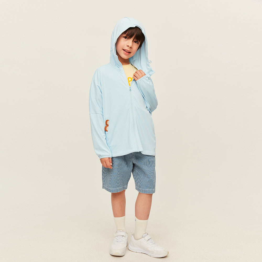 Kid's Sun Protection Jackets with Pockets UPF 50+ Hoodie for Aged 4-10 Boys Girls