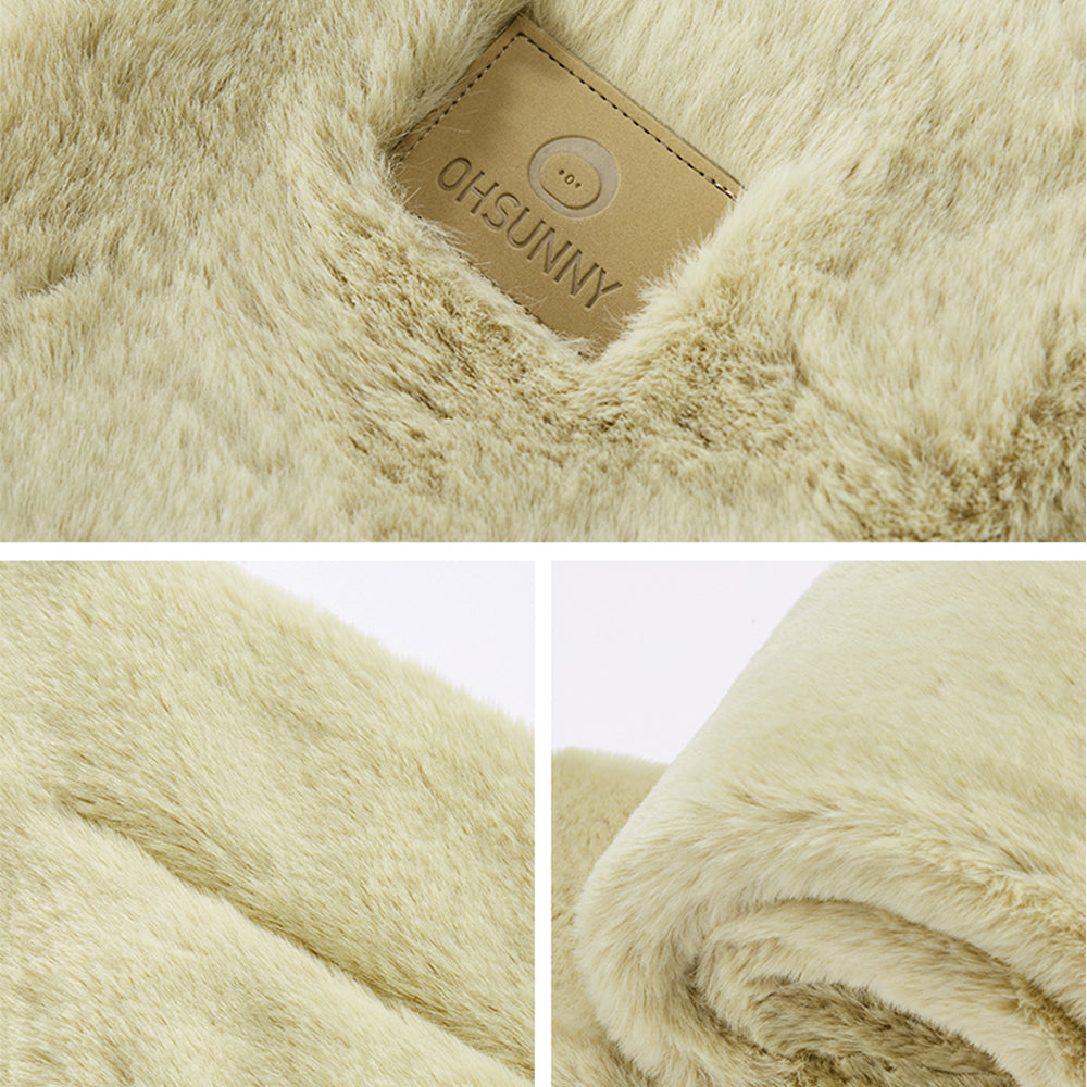 Faux Rabbit Fur Scarf for Women Winter Warm Scarves Faux Plush Fur Scarf