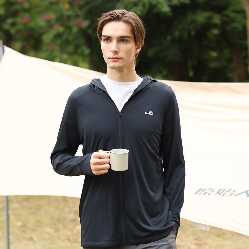 Men's Sun Protective Jacket UP50+ with Large Brim & Face Cover  Quick-Dry