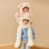 Kid's 3-in-1 Multi-Functional Hoodie Hat/Scarf/Gloves Set