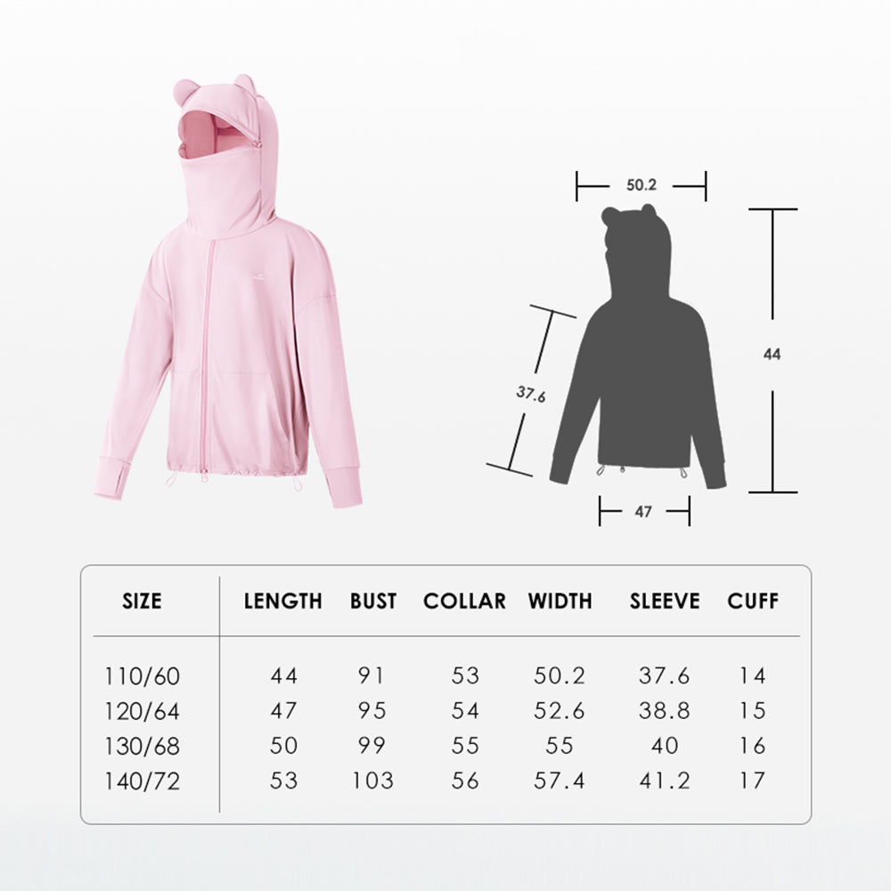 Kid's Sun Protection Hooded Jacket with Pockets UPF 50+ for 4-10 Years Boys Girls