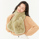 Faux Rabbit Fur Scarf for Women Winter Warm Scarves Faux Plush Fur Scarf