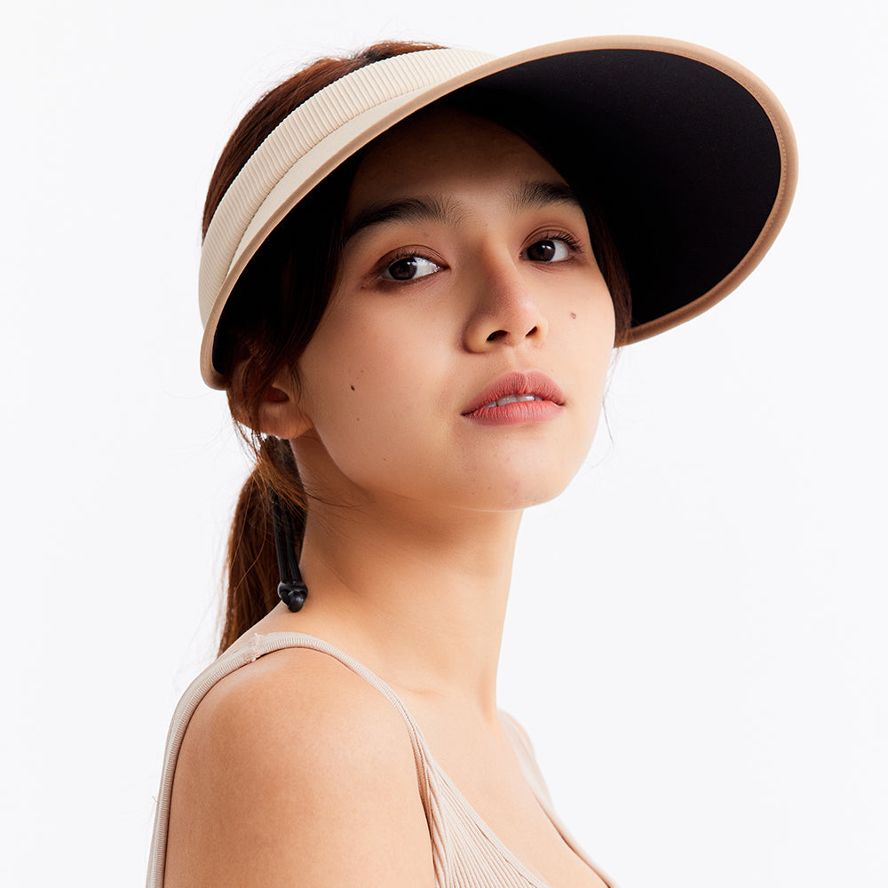 Women's Wide Brim Sun Visor Hat Empty Top Sun Cap UPF50+