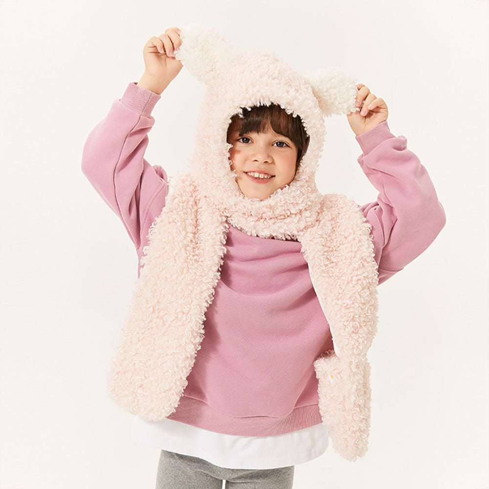 Kid's 3-in-1 Multi-Functional Hoodie Hat/Scarf/Gloves Set