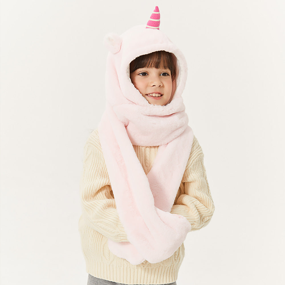 Kid's 3-in-1 Multi-Functional Hoodie Hat/Scarf/Gloves Set