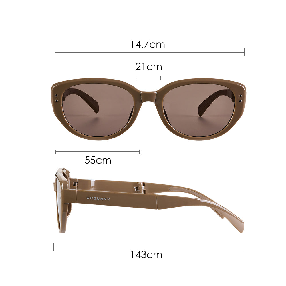 Retro Polarized Sunglasses UV400 Trendy Cat Eye Sun Glasses