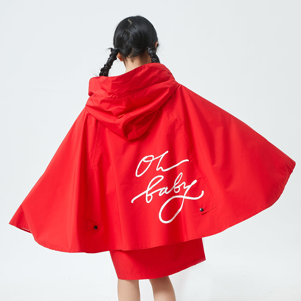 Kid's Raincoat Poncho Toddler Rain Jacket Waterproof Hoodie