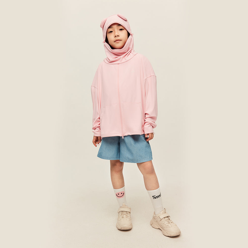 Kid's Sun Protection Hooded Jacket with Pockets UPF 50+ for 4-10 Years Boys Girls