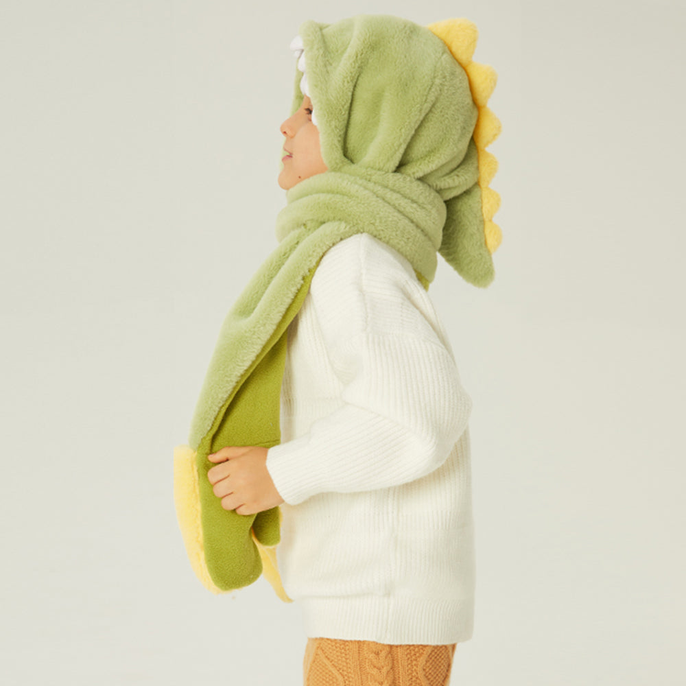 Kid's 3-in-1 Multi-Functional Scarves Warm Hoodie Hat/Scarf/Mittens Set
